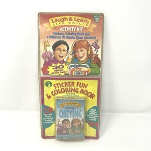 Vintage Laugh & Learn Life Skills Cassette Tape Obeying Activity Book & Stickers